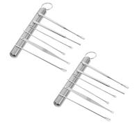 IWOWHERO 2sets Stainless Steel Earwax Removers Ear Clean Tools Earwax Pickers for Home Use Ear Wax Tool Kit