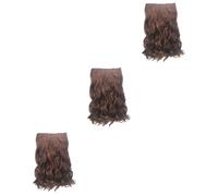 IWOWHERO 3 Packs Ponytail Hair Extensions 3/4 Curly Full Head Wig Hair Clips Set Washable Heat-friendly Styling (30/)