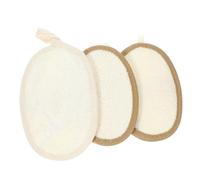 IWOWHERO 3 pcs Bathing Loofah Sponge with Exfoliating Body Washing Scrubber Soft Natural Texture for Dead Skin Removal and Rich Suitable for Men and Women Quick-Dry Design