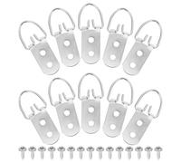 IWOWHERO 30 Set Wood Frame Hangers Small Picture Hangers D Ring Frame Hooks Double Hole d Ring Art Hanging Hardware Silver