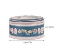 IWOWHERO 300g round Shaped Cookie Storage Boxes with Floral and Pink Rabbit Design, 2pcs Mini Iron Candy Containers for Sweets Storage and Packaging