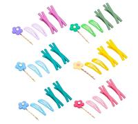 IWOWHERO 30pcs Card Issuing Combination Cross Hairpin Flower Hairpin Stylish Cross Barrette Side Hair Clip for Girl Hair Accessories Random Color