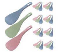 IWOWHERO 30pcs Nonstick Rice Cooker Spoons Lightweight Ergonomic Paddle Scooper for Serving Rice Comfortable Grip with Hanging Easy to Clean Kitchen Utensils in Nordic Pink Blue Green