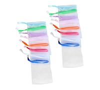 IWOWHERO 30pcs Nylon Soap Saver Holder Pouch for Hand Soap and Facial Cleaning Articles with Easy Hanging Feature, Assorted Colour Foaming Net Suitable for Bath and Beach Use Random Color