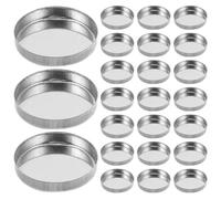 IWOWHERO 30pcs Round Empty Metal Eyeshadow Pans DIY Cosmetic Palette Refillable Makeup Palette Box for Travel Portable Vanity and Blush Storage Organizer