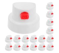 IWOWHERO 30pcs White Spray Paint Can Nozzle Tips Set, Rotating Fan-shaped Sprayer Replacement with Waterproof Button for Graffiti and Paint Touch-up Accessories