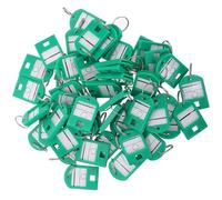 IWOWHERO 35pcs Key ID Tags Numbered Plastic Labels with Keyring and Plastic Cover, Stylish ABS Key Classification Tags for Suitcases and USB Flash Drives