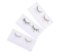 IWOWHERO 3pairs Festival Lashes of Sequin False Eyelashes for Women Wispy Look Hearts Flowers for Parties Dates Daily Wear