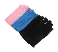 IWOWHERO 3pairs UV Nail Gloves Fingerless Half-Finger Protective Covers for Gel Nails Manicure Lamp Use by Technicians