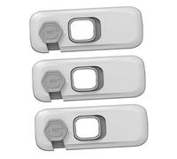 IWOWHERO 3pcs Child Safety Cabinet Locks Anti-Pinch Multi-Purpose Door Drawer Locks for Toddlers Grey for Home Kitchen and Refrigerator