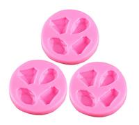 IWOWHERO 3Pcs DIY Silicone Cake Mold Diamond Gems Shape Baking Supplies for Fondant Dessert Pastry Chocolate Pudding Jelly Ice Cubes Heat Resistant Kitchen Gadget for Home and Party Use
