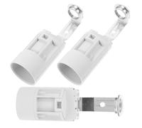 IWOWHERO 3Pcs E14 White Screw Lamp Base Kit with Bracket 70Mm Height Vintage Style Lamp Holder for DIY Making Outdoor and Industrial Light Socket Parts