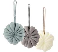 IWOWHERO 3pcs Exfoliating Bath Sponge Premium PE Material Shower Loofahs Body Puff for Men Women Thick Supple Shower Balls for Gentle Skin Cleansing and Deep Pore Exfoliation Rich Lather