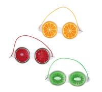 IWOWHERO 3pcs Fruit Design Gel Eye Masks for Puffiness Relief Reusable Cold and Hot Compress Cooling Pads with Elastic Bands Portable Eye Cooling Patches for Dark Circles
