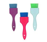 IWOWHERO 3pcs Hair Dye Applicator Brushes Flexible Dyeing Combs for Home DIY Hair Coloring Easy to Spread Neat Salon-style Tint Kit with Blue Green Pink Handles