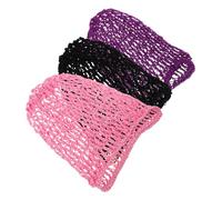 IWOWHERO 3pcs Hand Crocheted Mesh Hair Nets for Women Lightweight Breathable Bun Covers for Sleeping Dancing Yoga Comfortable Hair Wraps to Secure Updos and Maintain Tidy Hairstyles