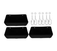 IWOWHERO 3pcs Hanging Chicken Feeder Trough Spillproof Plastic Feeders for Poultry Ducks Geese Sheep Goats Livestock Feeding Container for Clean Farm Environment