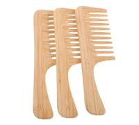 IWOWHERO 3pcs Home Hair Comb Wide Tooth Bamboo Large Tooth for Curly Thick Wet Hair Detangling Tool for Women and Barber Hairdressing