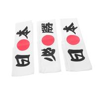 IWOWHERO 3pcs Japanese Style Samurai Ninja Headbands Elastic Cotton Karate Hair Bands for Sports Martial Arts Party Accessories with Traditional Spirit Design