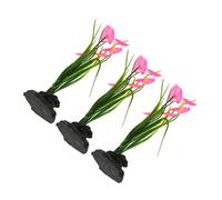 IWOWHERO 3pcs Lifelike Sushi Plate Flower Decors Artificial Plant Dish Ornaments for Restaurant Supply Home Dining Table Decorations