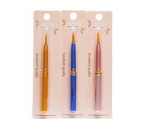 IWOWHERO 3pcs Lip Liner Brush Set Makeup Tool for Women, Assorted Colour, Fiber and Pu Material, Convenient and Even Application, for Beauty Salon and Personal Use Random Color