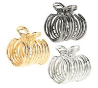 IWOWHERO 3pcs Metal Hair Bun Clips Ponytail Holders Small Hair Claw Clips for Women and Teen Girls Fine Styling Accessories in Gold Silver and Black