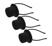 IWOWHERO 3pcs Mini Top Hat Headbands Black Bowler Style Fascinator Carnival Headpiece for Women Vintage Victorian Party Cosplay Holiday Event Accessory