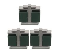 IWOWHERO 3pcs Miniature Trash Cans for Diorama and Sand Table, Realistic Plastic Model Bins in Green, Versatile Usage with Detail Upgrade, for Teaching Demonstrations and Dollhouse
