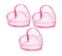 IWOWHERO 3pcs Nail Art Cup Heart Shape Glass Dappen Dish No Lid Nail Art Manicure Glassware for Makeup Brushes