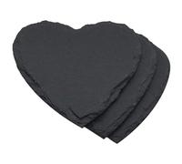 IWOWHERO 3Pcs Natural Heart Shaped Plates Stone Serving Dish for Salad Pasta Food Tray Heat Resistant Dinnerware for Home Restaurant Hotel