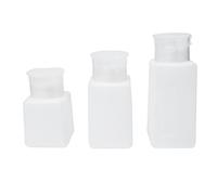 IWOWHERO 3pcs Refillable Push Down Alcohol Dispenser Bottles Durable Syrup Dispenser for Alcohol Liquid and Makeup Remover Reusable Pump Bottles with Easy Press Function