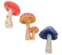 IWOWHERO 3pcs Resin Mushroom Garden Decor Outdoor Figurines Miniature Ornaments for Flowerpots Balcony Planters Indoor and Patio Display Weatherproof Micro Landscape Models