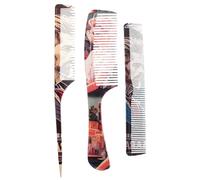 IWOWHERO 3pcs Retro Oil Comb Set Styling Comb for Curly Hair Men's and Women's Hairdressing Tool Wide Tooth Detangler