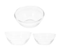 IWOWHERO 3pcs Small Glass Pudding Bowls Set with 6cm 7.5cm and 9cm Diameter Glass Serving Bowls for Desserts Appetizers Salad and Snacks for Entertaining