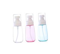 IWOWHERO 3Pcs Thick Bottom U-shaped Refillable Spray Bottles for Travel Portable Clear Makeup Mist Atomizer Containers for Skincare Perfume with Fine Mist Spray and Random Color