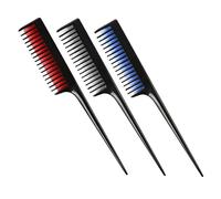 IWOWHERO 3pcs Tip Tail Combs Long Handle Hair Cutting Combs for Home Hair Styling Tools Salon Use