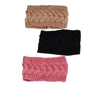 IWOWHERO 3pcs Warm Knitted Hair Band for Women Ear Headgear Soft Woolen Yarn Headband for Daily Use for Face Washing Makeup Yoga and Sports