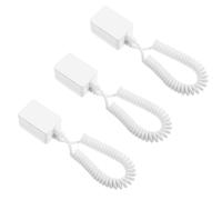 IWOWHERO 3Pcs White Remote Control Tether Retractable Cable with Self-Adhesive Hook, Universal Anti-Lost Leash for TV Remote, Phone, Tablet Security in Home and Office