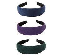 IWOWHERO 3Pcs Wide Broadside Hairbands for Women Soft Suede Fabric Headbands Comfortable Non-Damaging Hair Accessories for Various Hairstyles Everyday Use