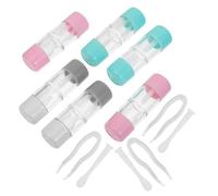IWOWHERO 3sets Contact Lens Tools Portable Travel Case Holder Plastic Soak Storage Kit for Commuting and Outdoor Use
