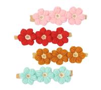 IWOWHERO 4 Pack Baby Girl Hair Accessory Floral Headband Handmade Wool Adorable Comfortable