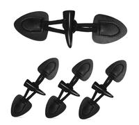 IWOWHERO 4 Pairs Black Cotton Rope Toggle Buttons for Woolen Coat Closure Sewing DIY Clothing Accessories for Knitting and Cardigan Fastening