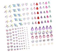 IWOWHERO 4 Sheets Reusable Face Gems Stickers with Rhinestones and Pearls Self Adhesive Festival Face Jewels for Women for Halloween Masquerade Day Dead and Party Makeup