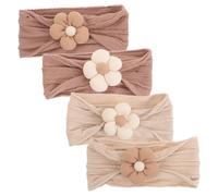 IWOWHERO 4pcs Baby Girl Floral Headbands: Newborn Hair Accessories - Toddler Hair Bands - Flower Design For Little Girls - For Seasonal Outfits And Events