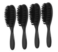 IWOWHERO 4pcs Beard Grooming Brush for Men Soft Nylon Bristles Gentle Skin Wood Handle Hair and Beard Cleaning Brushes Portable Barber Salon Tool for Facial Hair Maintenance