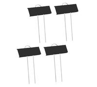 IWOWHERO 4pcs Black Metal Plant Labels 30cm Garden Tags for Plants, Vegetable Seedling Markers, Stainless Steel Garden Label Stakes for Herb and Flower Pots