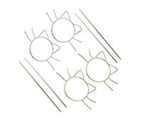 IWOWHERO 4pcs Chinese Style Cat Hairpins for Women Lightweight Hollow Alloy Hair Clips Decorative Bun Holders with Artistic Cat Design Elegant Hair Accessories for Daily Wear and Parties