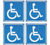 IWOWHERO 4pcs Disabled Stickers Wheelchair Symbol Window Sticker Blue Pvc Material, Easy to Install and Convenient for Disabled Wheelchair Users, Suitable for Many Occasions Anytime