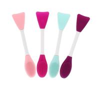IWOWHERO 4pcs Double-head Silicone Face Mask Applicator Brushes for Facial Cleansing and Skin Care Multifunctional Mud Mask Spreader with Comfortable Grip and Precise Beauty Tools for