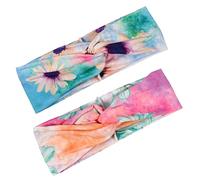 IWOWHERO 4PCS Elastic Bohemian Knot Headbands for Women Sweat Absorbing Running Hair Wraps Comfortable Spandex Design for Yoga Outdoor Activities Random Styles